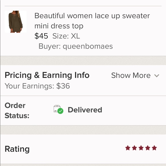 Beautiful women lace up sweater mini dress top - Picture 3 of 3